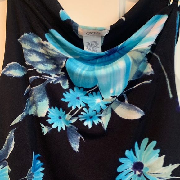 Cache Vibrant Blue and Black Floral Blouse - Picture 3 of 4